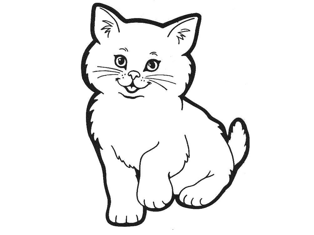 cat coloring clipart - photo #23