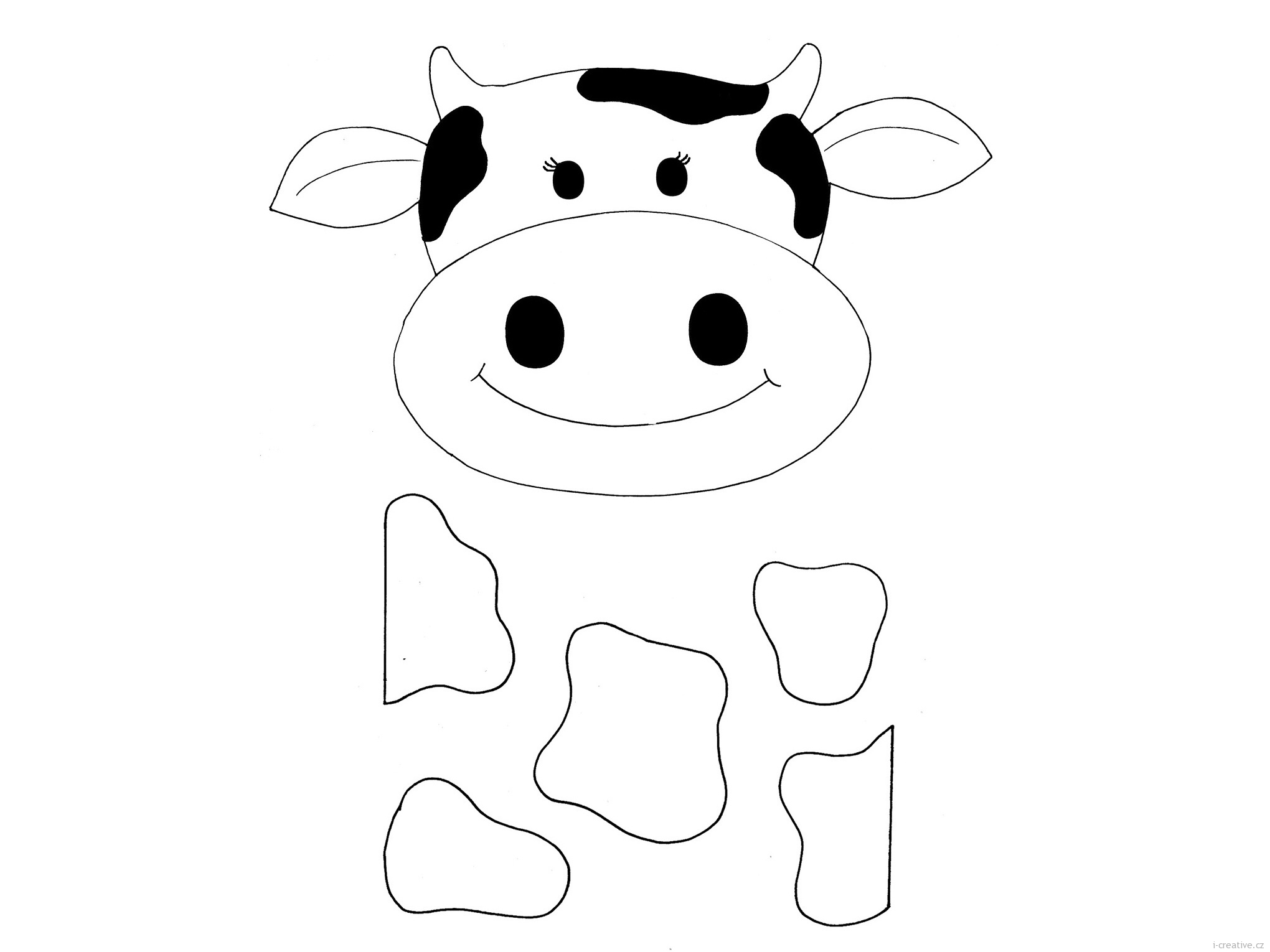 Easy Cow Head Coloring Coloring Pages