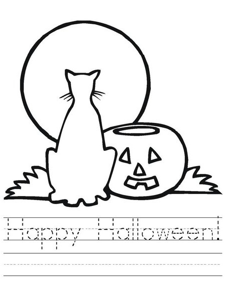 caillou coloring pages halloween cat - photo #9
