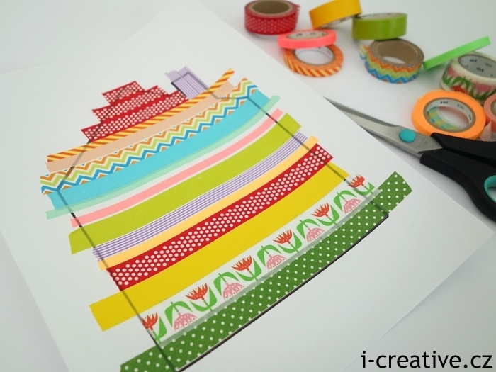 domeček - obrázek z japonských dekoračních pásek