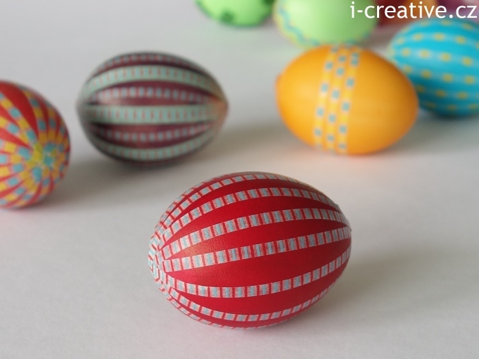 vajíčko ozdobené japonskou dekorační páskou