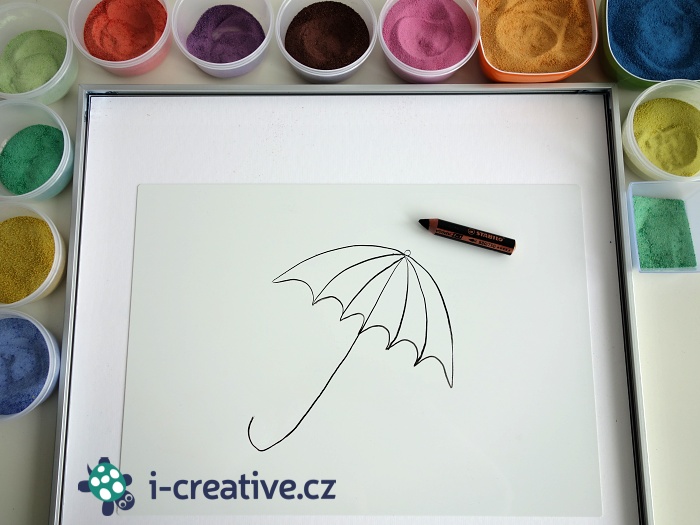deštník - malování písky