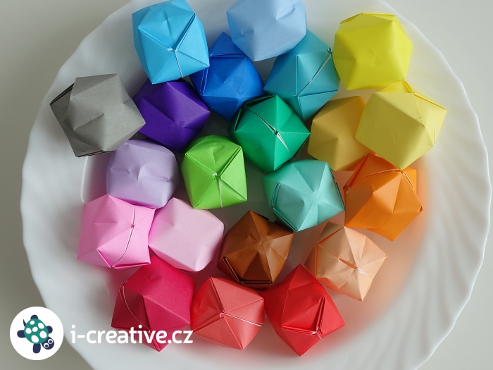 origami návod - balónky