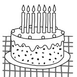 omalovánka narozeninový dort
