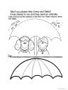 deštník - pracovní list k nácviku stříhání a lepení