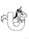 letter U: unicorn (jednorožec)