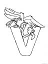 letter V: vulture (sup)