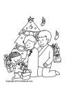 nadělování dárků u vánočního stromečku