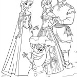 Anna, Elsa, Olaf, Kristoff omalovánka