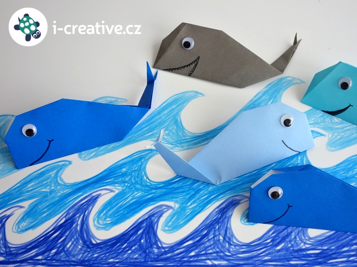 velryba origami pro nejmenší