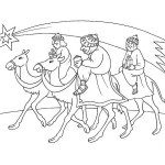 Tři králové na velbloudech omalovánka