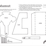vystřihovánka mamut z papíru