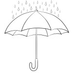 deštník omalovánka